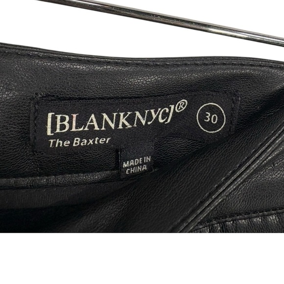 Blank NYC The Baxter High Waist Faux Leather Wide Straight Leg Pants Size 30 - Picture 8 of 9